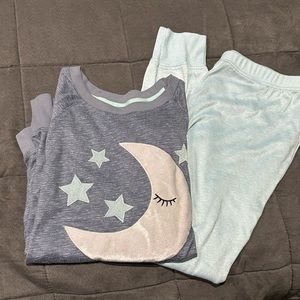 Blue Moon & Star Matching Soft Pajama Set by Jacyln Intimates